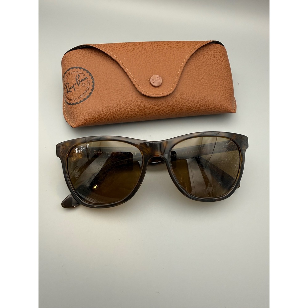 Ray-Ban RB 4184 Sunglasses Unisex 54mm Tortoise Polarized Brown Lens Italy &Case